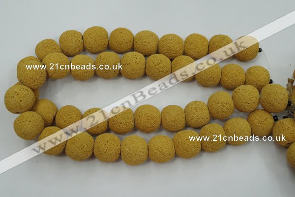 CLV374 15.5 inches 19mm ball dyed lava beads wholesale