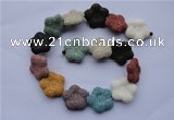 CLV38 15 inches 7*26mm star multicolor natural lava beads wholesale