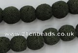 CLV385 15.5 inches 12mm ball dyed lava beads wholesale