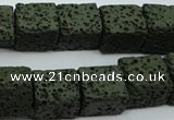 CLV391 15.5 inches 12*13*15mm cuboid dyed lava beads wholesale