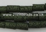 CLV393 15.5 inches 8*14mm tube dyed lava beads wholesale