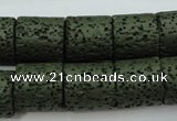 CLV394 15.5 inches 15*15mm tube dyed lava beads wholesale