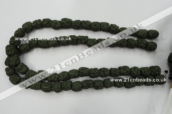 CLV395 15.5 inches 13*13mm nuggets dyed lava beads wholesale