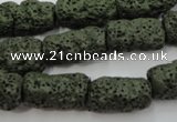 CLV396 15.5 inches 10*20mm nuggets dyed lava beads wholesale