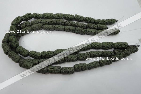 CLV396 15.5 inches 10*20mm nuggets dyed lava beads wholesale