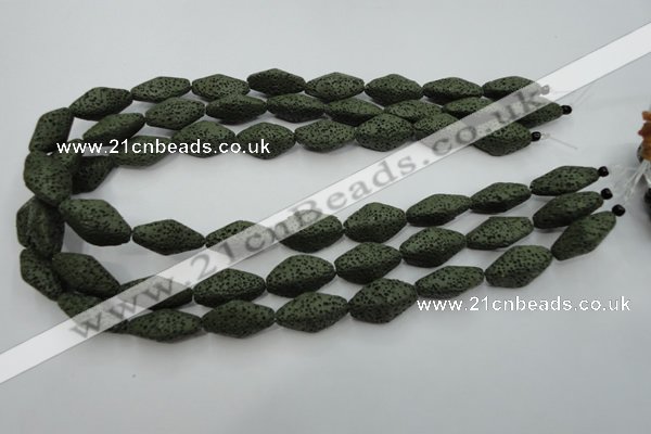 CLV397 15.5 inches 14*22mm diamond dyed lava beads wholesale