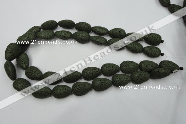 CLV398 15.5 inches 16*22mm flat teardrop dyed lava beads wholesale