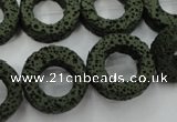 CLV409 15.5 inches 8*20mm donut dyed lava beads wholesale