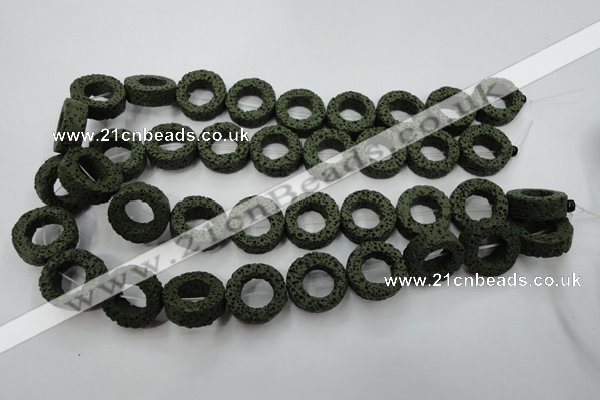 CLV409 15.5 inches 8*20mm donut dyed lava beads wholesale