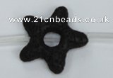 CLV41 15.5 inches 7*35mm star black natural lava beads wholesale