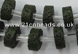 CLV410 15.5 inches 6*15mm tyre dyed lava beads wholesale