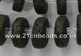 CLV411 15.5 inches 7*20mm tyre dyed lava beads wholesale
