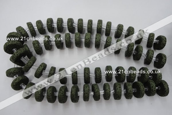 CLV411 15.5 inches 7*20mm tyre dyed lava beads wholesale