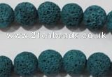 CLV453 15.5 inches 10mm round dyed blue lava beads wholesale