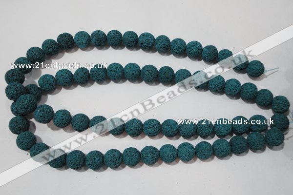 CLV453 15.5 inches 10mm round dyed blue lava beads wholesale