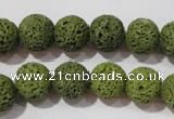 CLV461 15.5 inches 10mm round dyed green lava beads wholesale