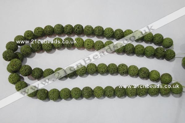 CLV461 15.5 inches 10mm round dyed green lava beads wholesale