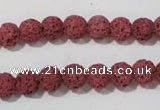 CLV468 15.5 inches 8mm round dyed red lava beads wholesale