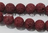 CLV469 15.5 inches 10mm round dyed red lava beads wholesale