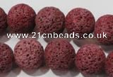 CLV472 15.5 inches 16mm round dyed red lava beads wholesale