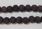 CLV476 15.5 inches 8mm round dyed purple lava beads wholesale