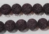 CLV478 15.5 inches 12mm round dyed purple lava beads wholesale