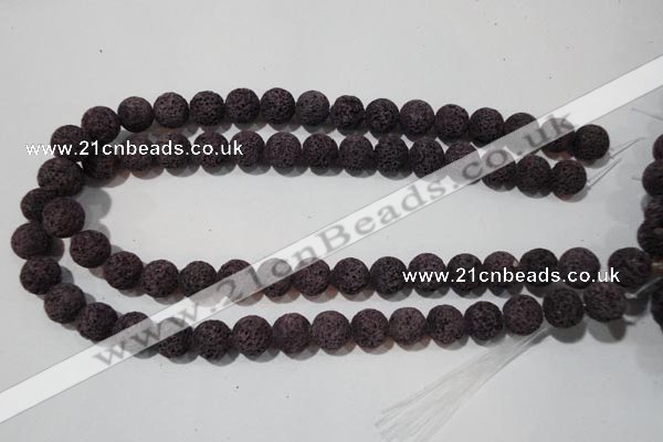 CLV478 15.5 inches 12mm round dyed purple lava beads wholesale