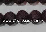 CLV479 15.5 inches 14mm round dyed purple lava beads wholesale