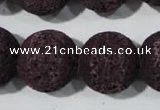 CLV481 15.5 inches 18mm round dyed purple lava beads wholesale