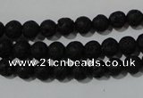 CLV483 15.5 inches 6mm round black lava beads wholesale