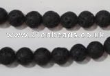 CLV484 15.5 inches 8mm round black lava beads wholesale