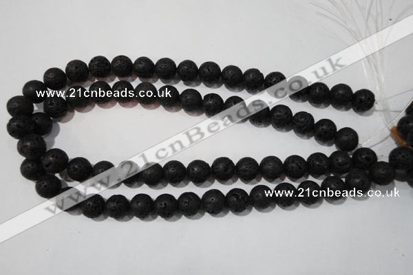 CLV486 15.5 inches 12mm round black lava beads wholesale