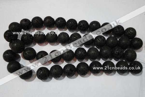 CLV489 15.5 inches 18mm round black lava beads wholesale