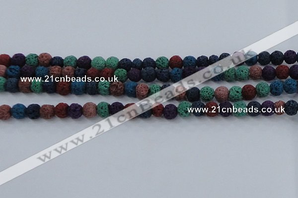 CLV521 15.5 inches 6mm round mixed lava beads wholesale