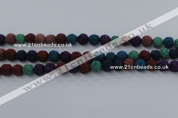 CLV522 15.5 inches 8mm round mixed lava beads wholesale
