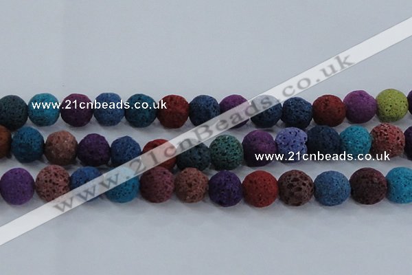 CLV524 15.5 inches 12mm round mixed lava beads wholesale