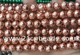 CLV533 15.5 inches 6mm round plated lava beads wholesale