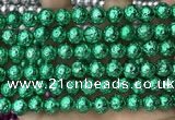 CLV537 15.5 inches 6mm round plated lava beads wholesale