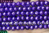 CLV539 15.5 inches 6mm round plated lava beads wholesale