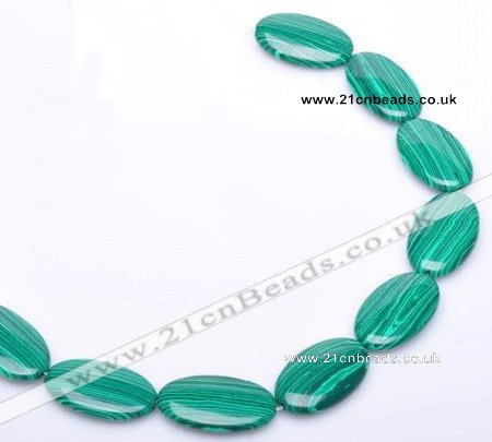 CMA05 18*30mm flat oval imitate malachite beads wholesale