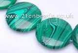 CMA08 15.5 inches 25mm coin imitate malachite beads wholesale