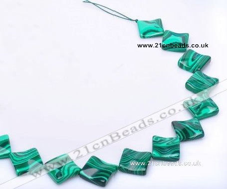 CMA09 15.5 inches 22mm rhombus imitate malachite beads Wholesale