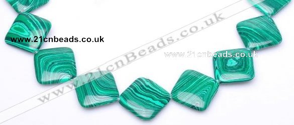 CMA10 15.5 inches 31mm rhombus imitate malachite beads wholesale