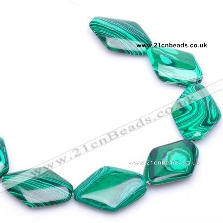 CMA11 23*30mm rhombus imitate malachite gemstone beads Wholesale