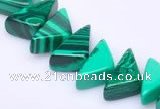 CMA12 7*8*16mm triangle imitate malachite beads Wholesale