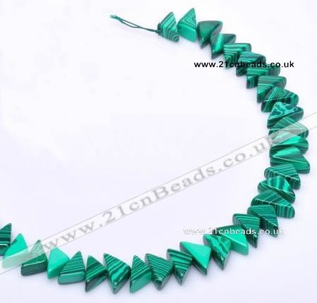 CMA12 7*8*16mm triangle imitate malachite beads Wholesale