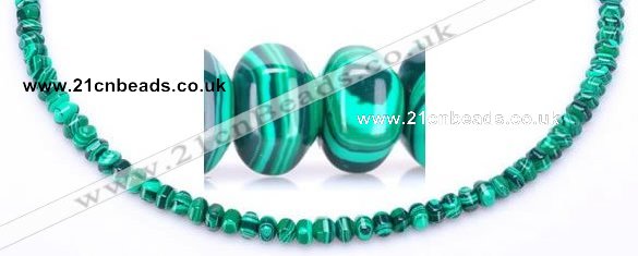 CMA15 4*6mm roundel imitate malachite gemstone beads Wholesale