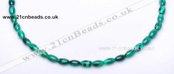 CMA28 15.5 inches 5*10mm rice imitate malachite beads Wholesale