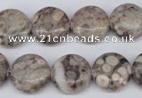 CMB09 15.5 inches 16mm flat round natural medical stone beads