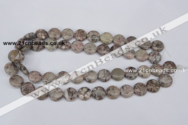 CMB09 15.5 inches 16mm flat round natural medical stone beads